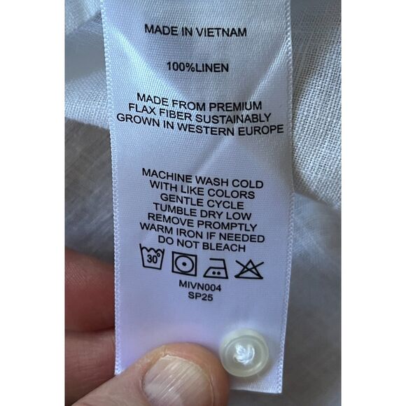 NWT  QUINCE White 100% European Linen Button Up Shirt Dress  Women's Size XL - Picture 4 of 13